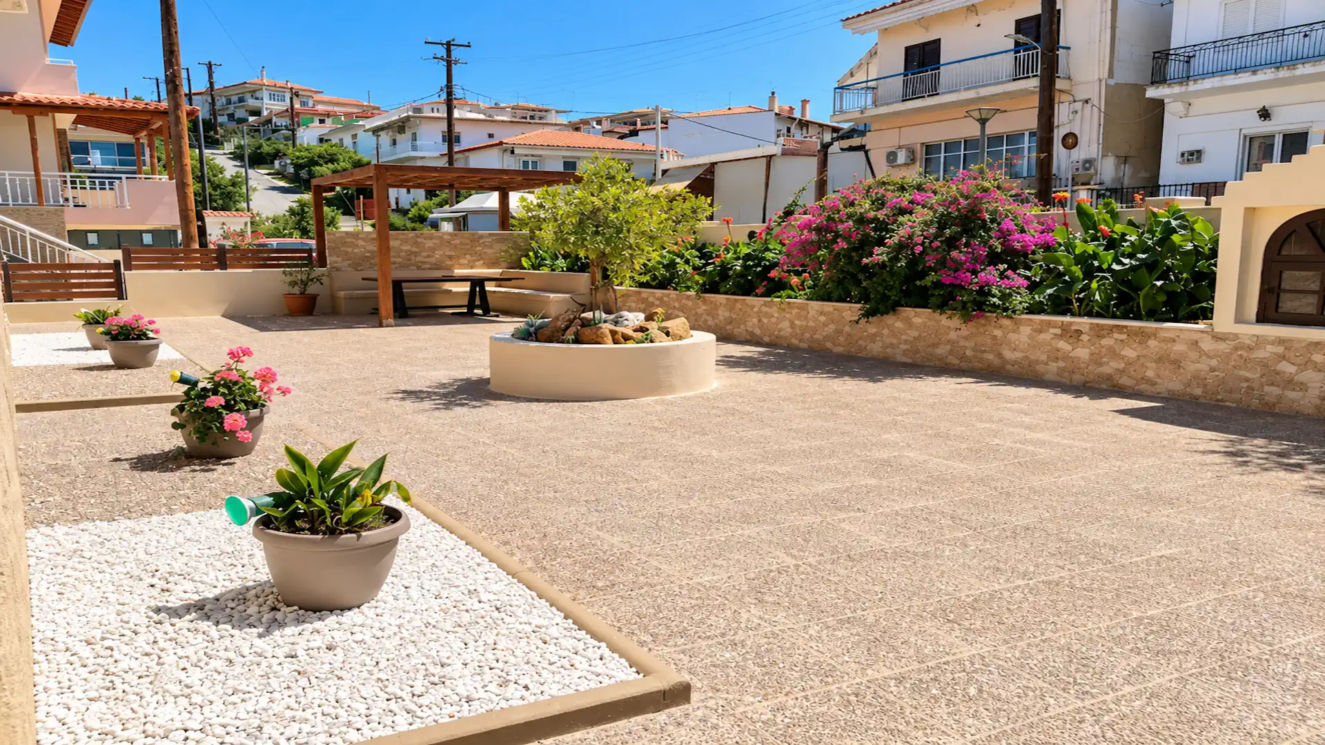 Theasis landscaped courtyard